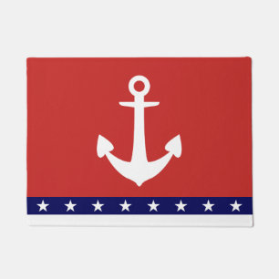 Anchor Star Striped Doormat