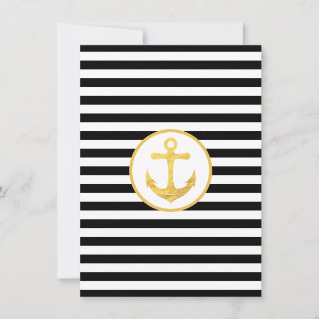 Anchor & Stripes | Nautical Theme | Greeting Cards (Front)