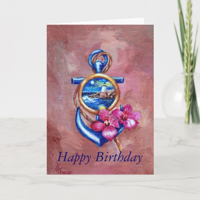 Anchor Tattoo Birthday Card (Front)