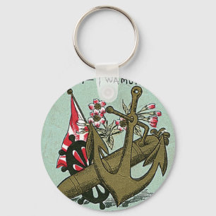 Anchor Vintage Japanese Silk Label Key Ring