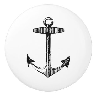 Anchor - vintage nautical theme ceramic knob