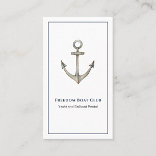 Anchor watercolor nautical business card