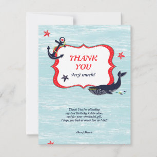 Anchor Whale Thank You Card
