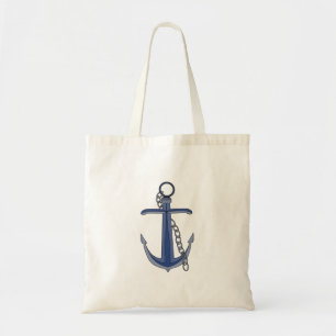 Anchor with chain tote bag