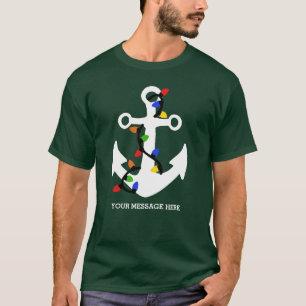 Anchor with Christmas Lights Nautical T-Shirt