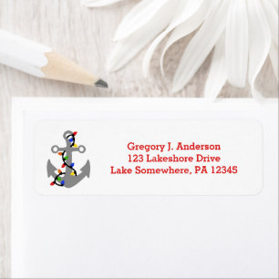 Anchor with Christmas Lights Return Address Return Address Label