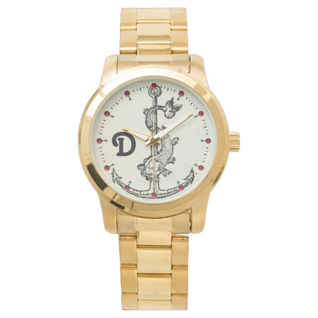 ANCHOR WITH FISH NAUTICAL MONOGRAM WATCH (Front)