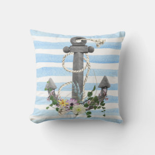anchor with flower bouquet cushion