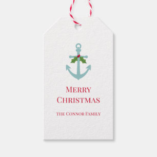 Anchor with Holly Gift Tag