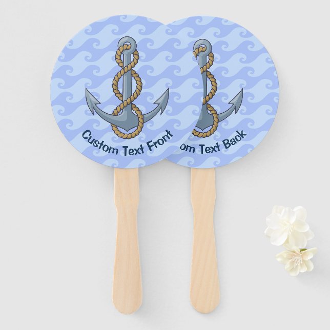 Anchor with Rope Hand Fan (Front and Back)