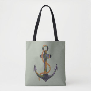 ANCHOR with Rope - watercolor painting Tote Bag