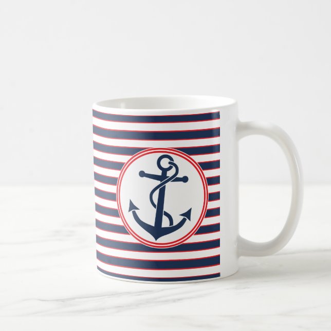 Anchor with Stripes Coffee Mug (Right)