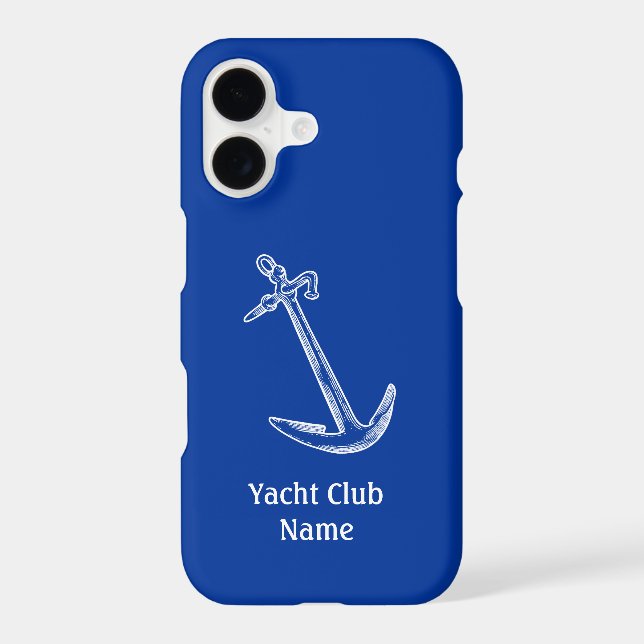 Anchor Yacht Club Name Template Blue Wood (Back)