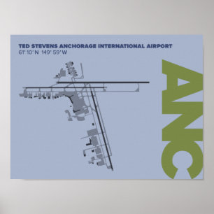 Anchorage Airport (ANC) Diagram Poster