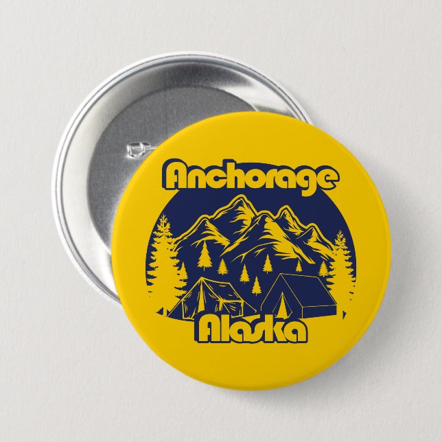 Anchorage Alaska 7.5 Cm Round Badge (Front & Back)