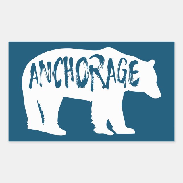 Anchorage Alaska Bear Rectangular Sticker (Front)