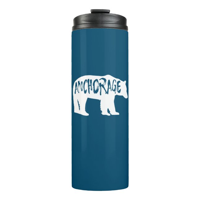 Anchorage Alaska Bear Thermal Tumbler (Front)