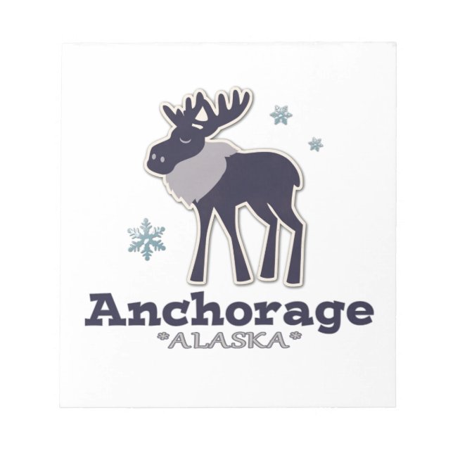 Anchorage Alaska blue moose winter Notepad (Front)