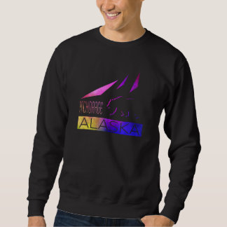 Anchorage   Alaska   Colourful Bear And Mountains Sweatshirt