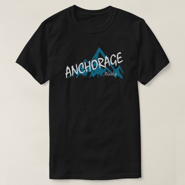 Anchorage Alaska Mountains T-Shirt (Design Front)