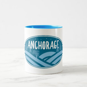 Anchorage Alaska Outdoors Two-Tone Coffee Mug