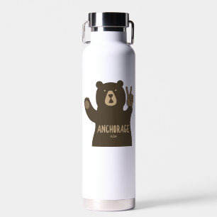 Anchorage Alaska Peace Bear Water Bottle