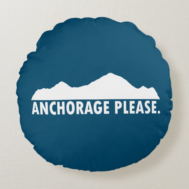 Anchorage Alaska Please Round Cushion (Front)