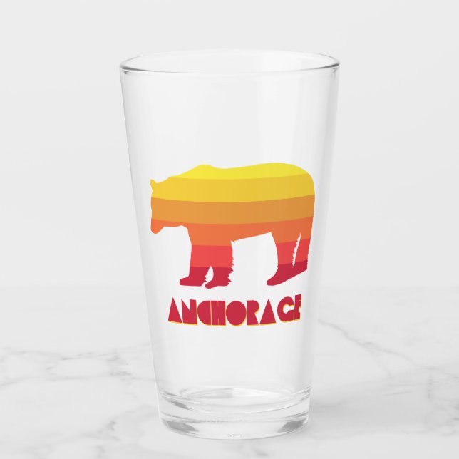 Anchorage Alaska Rainbow Bear Glass (Front)