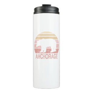Anchorage Alaska Retro Bear Thermal Tumbler