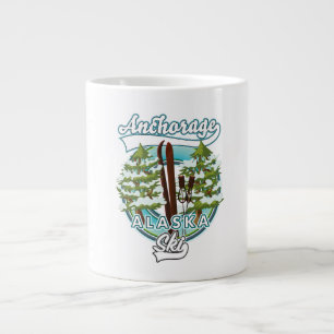 Anchorage Alaska Ski logo Large Coffee Mug