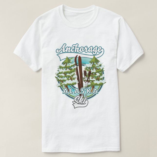 Anchorage Alaska Ski logo T-Shirt (Design Front)