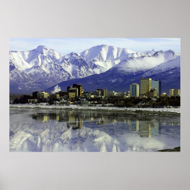 Anchorage Alaska Skyline Poster (Front)