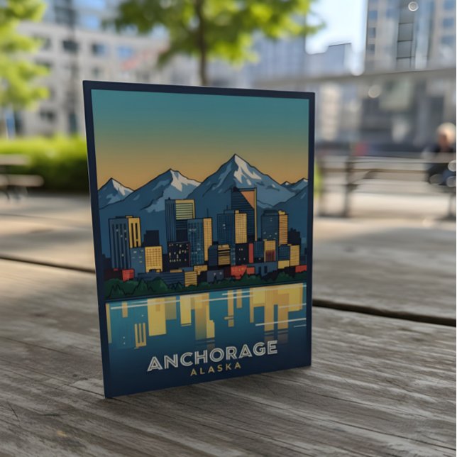 Anchorage Alaska skyline with mountains and water Postcard (Creator Uploaded)