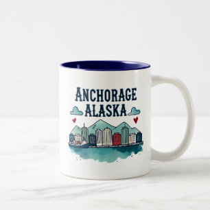 Anchorage Alaska Two-Tone Coffee Mug