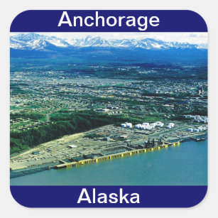 Anchorage, Alaska View Square Sticker