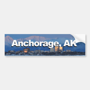 Anchorage Alaska with Anchorage in the Sky Bumper Sticker