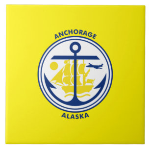 Anchorage city flag ceramic tile