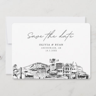 Anchorage Wedding Modern Save the Date Invitation