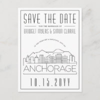 Anchorage Wedding | Stylised Skyline Save the Date