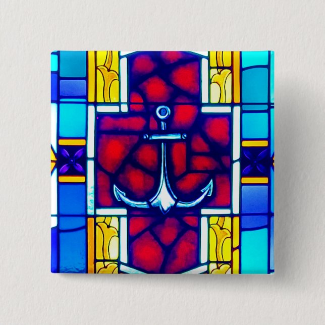 Anchored 15 Cm Square Badge (Front)