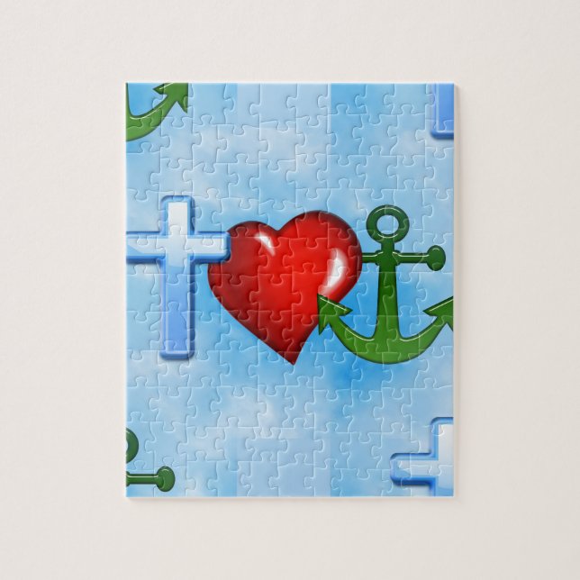 anchored by jesus jigsaw puzzle (Vertical)