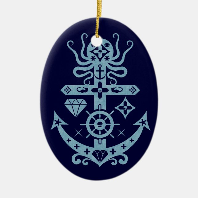 Anchored Ceramic Ornament (Front)
