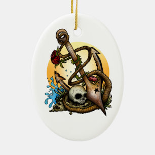Anchored Ceramic Ornament
