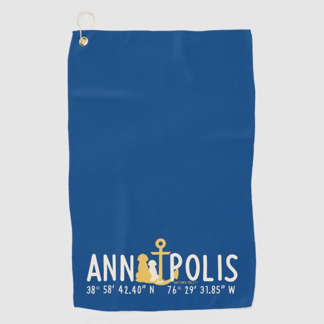 Anchored in Annapolis Dog Golf Towel (Front)