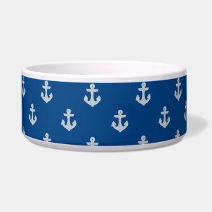 Anchored in Ocean Navy Blue Dog Bowl