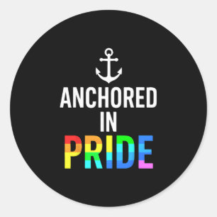Anchored In Pride – Minimal Nautical Boating Saili Classic Round Sticker
