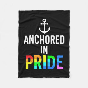 Anchored In Pride – Minimal Nautical Boating Saili Fleece Blanket