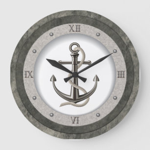 Anchored In Stone Large Clock
