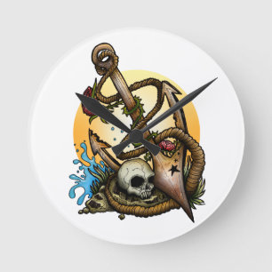 Anchored Round Clock