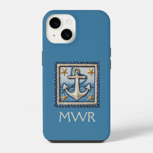 Anchored Style: Custom Monogram Anchor Phone Case